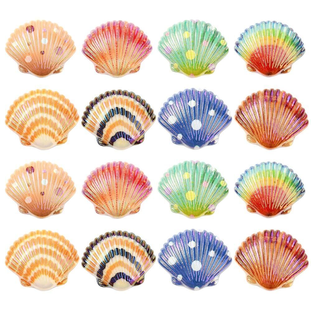 9675 40pcs 8 Colors Resin Shell Cabochons Sea Animal Flatback Charms Beach